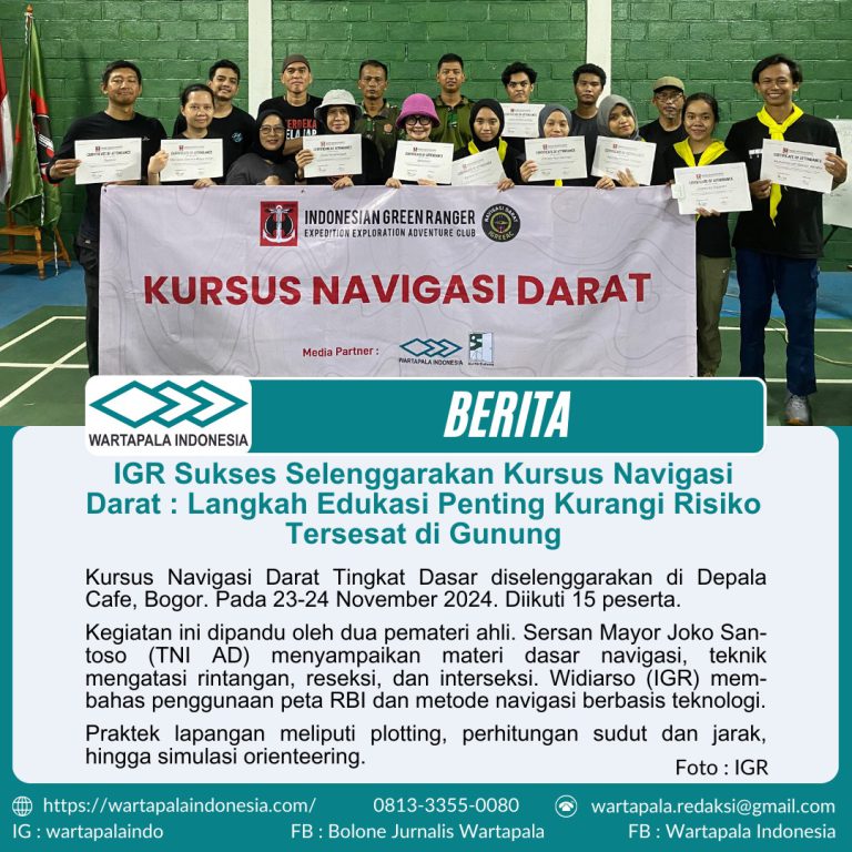 IGR Sukses Selenggarakan Kursus Navigasi Darat : Langkah Edukasi Penting Kurangi Risiko Tersesat di Gunung
